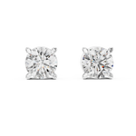 Gold 2 5Ct Round Classic Basket Lab Grown Diamond Stud Earrings