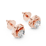 Gold Round Lab Grown Diamond Stud Xavira Earring