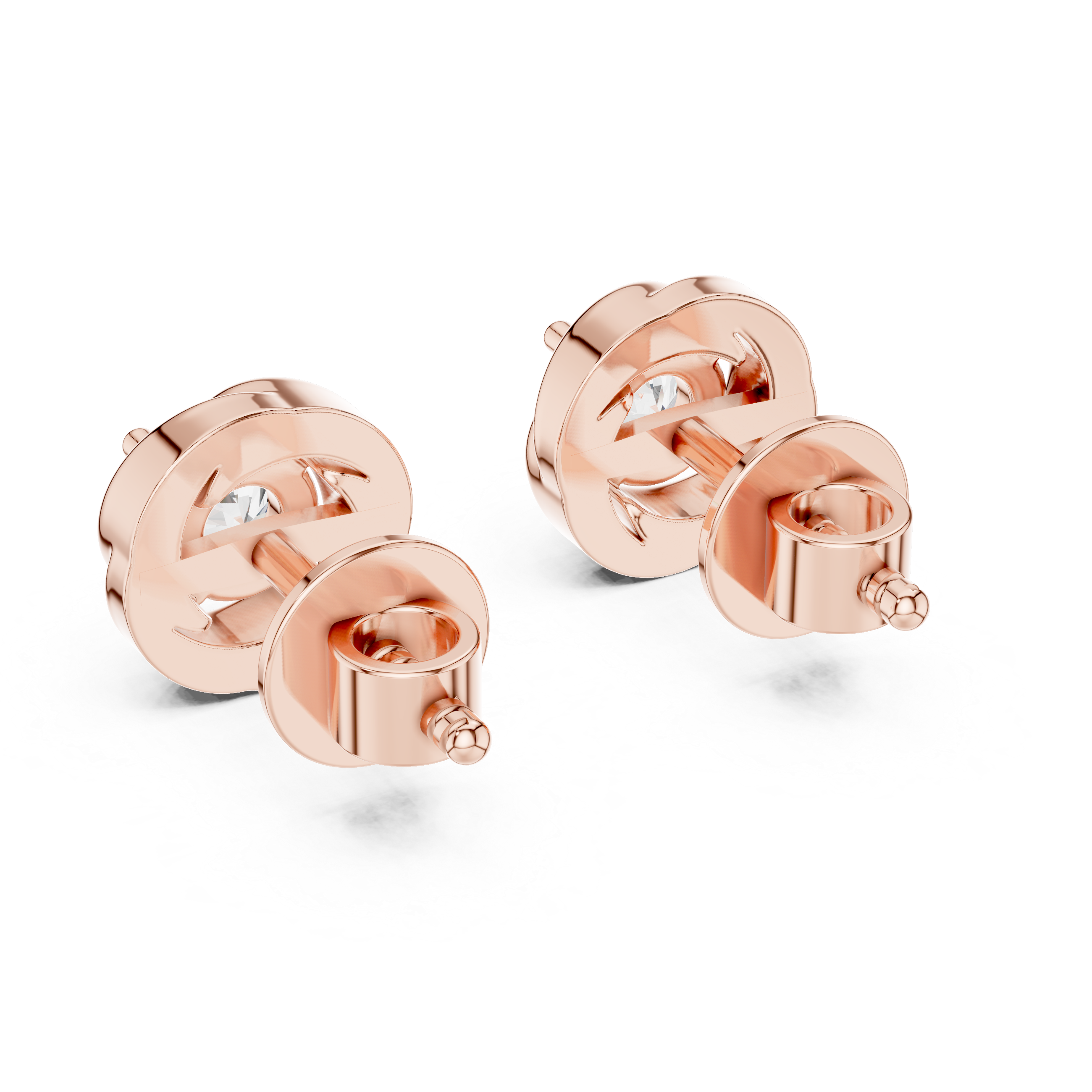 Gold Round Lab Grown Diamond Stud Xavira Earring