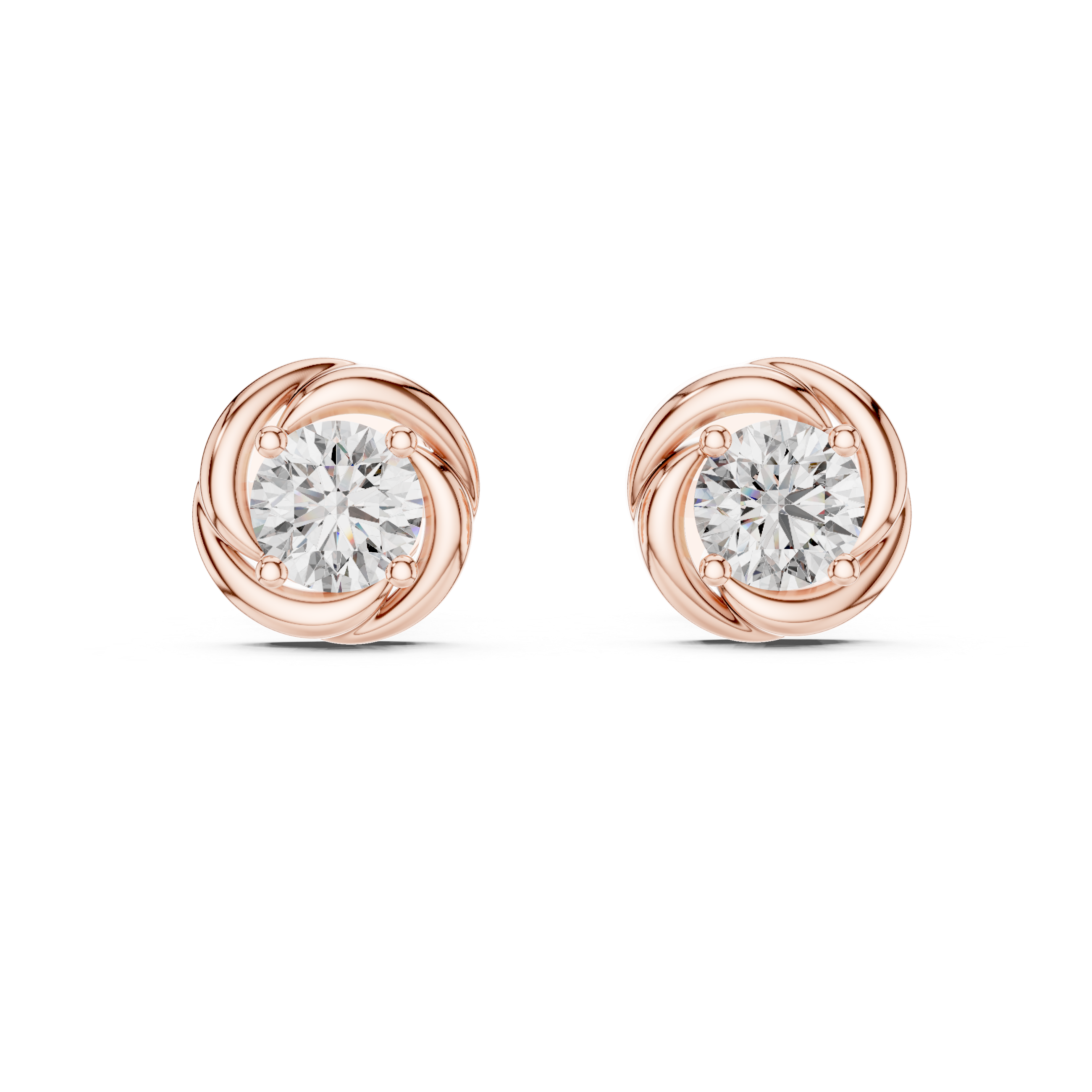 Gold Round Lab Grown Diamond Stud Xavira Earring