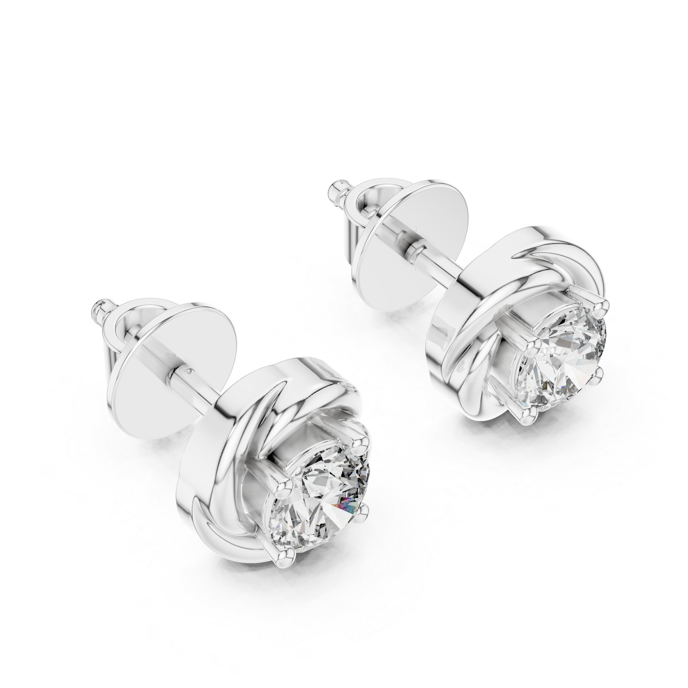 Gold Round Lab Grown Diamond Stud Xavira Earring