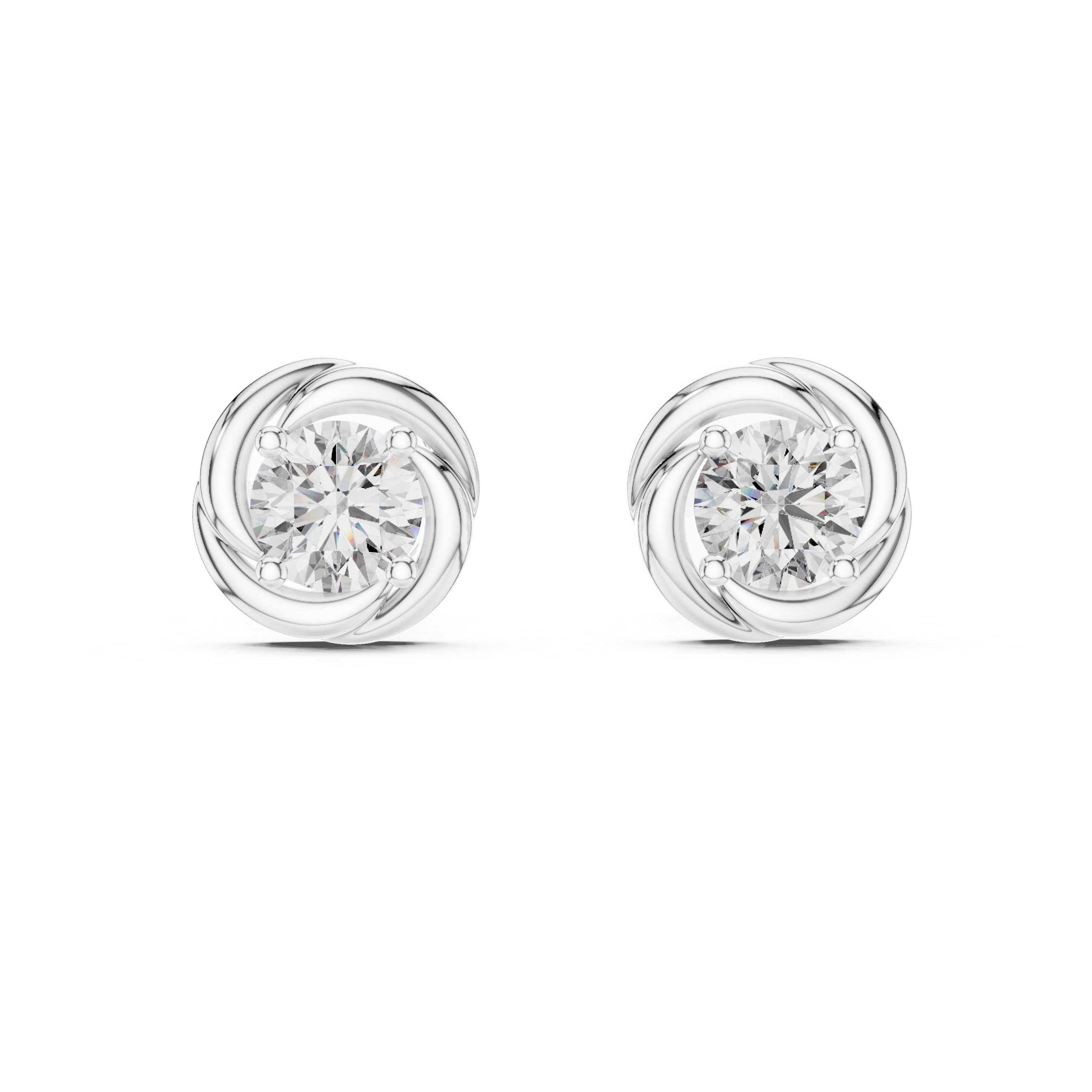 Gold Round Lab Grown Diamond Stud Xavira Earring
