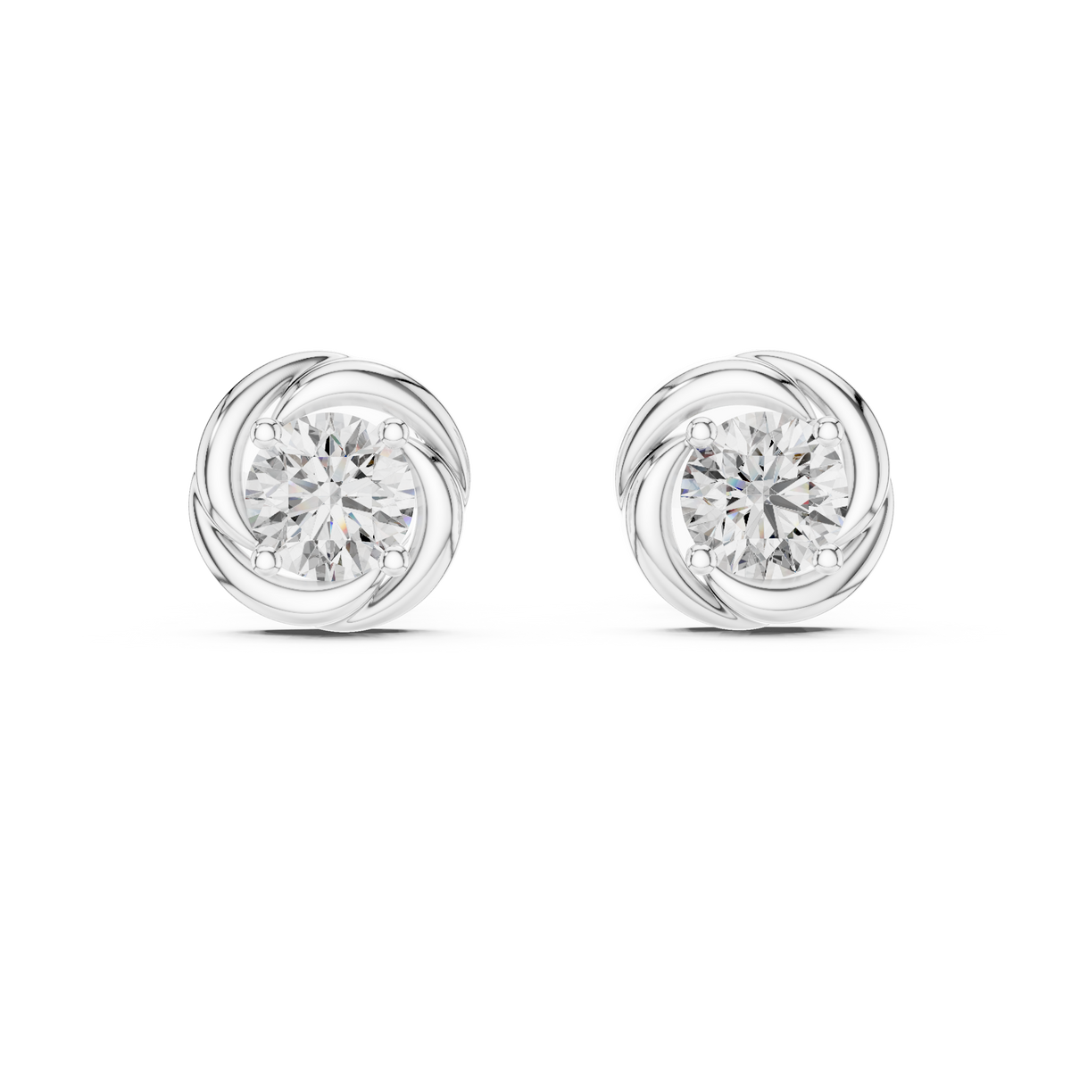 Gold Round Lab Grown Diamond Stud Xavira Earring
