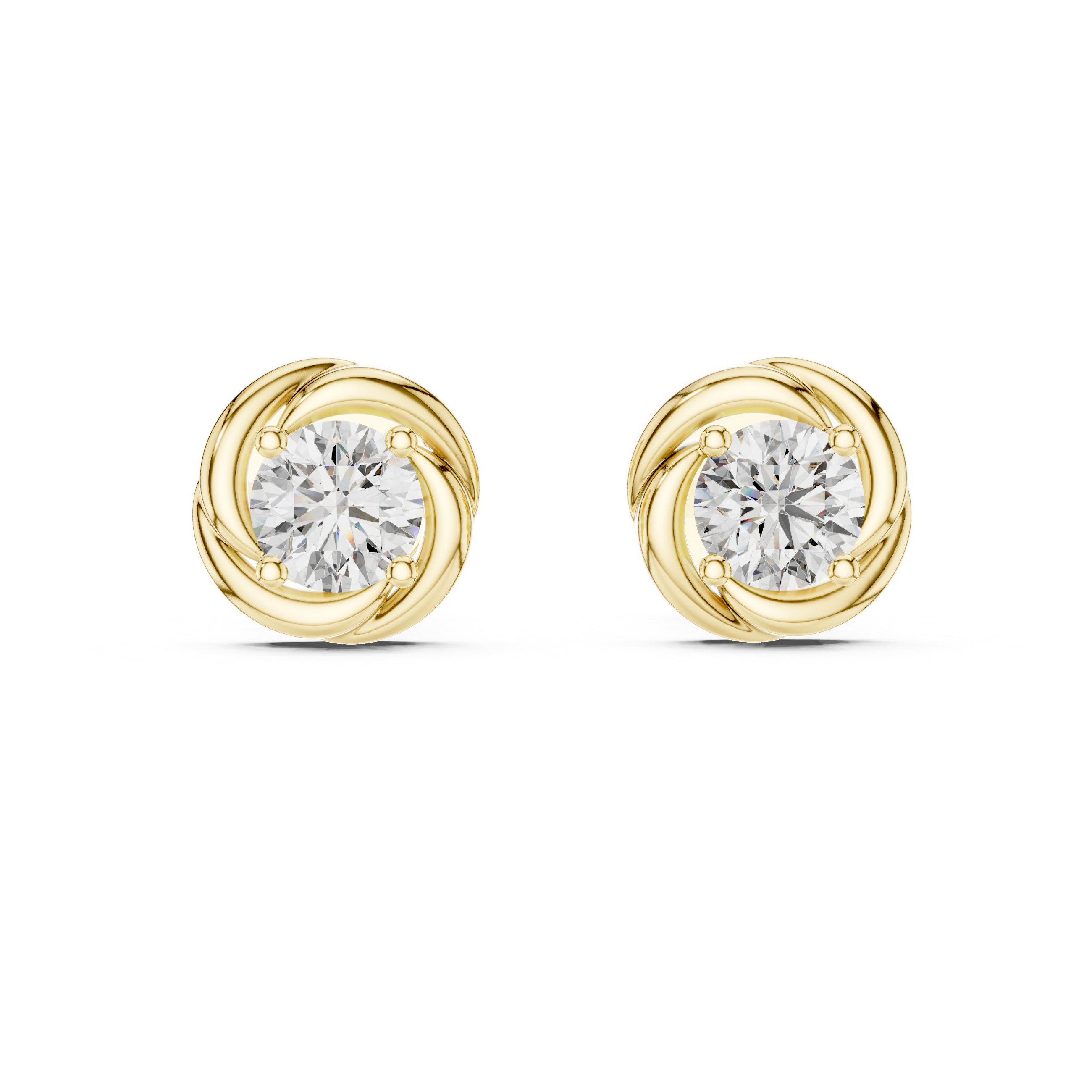 Gold Round Lab Grown Diamond Stud Xavira Earring