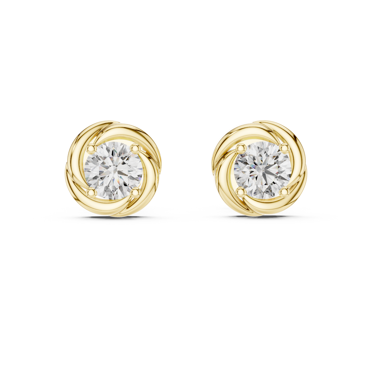 Gold Round Lab Grown Diamond Stud Xavira Earring