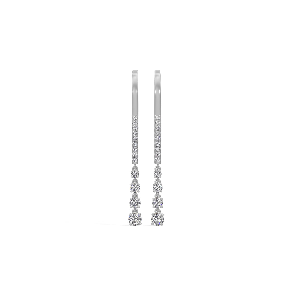 White Gold 1Ct Drop Round Lab Grown Diamond Vyelle Earring