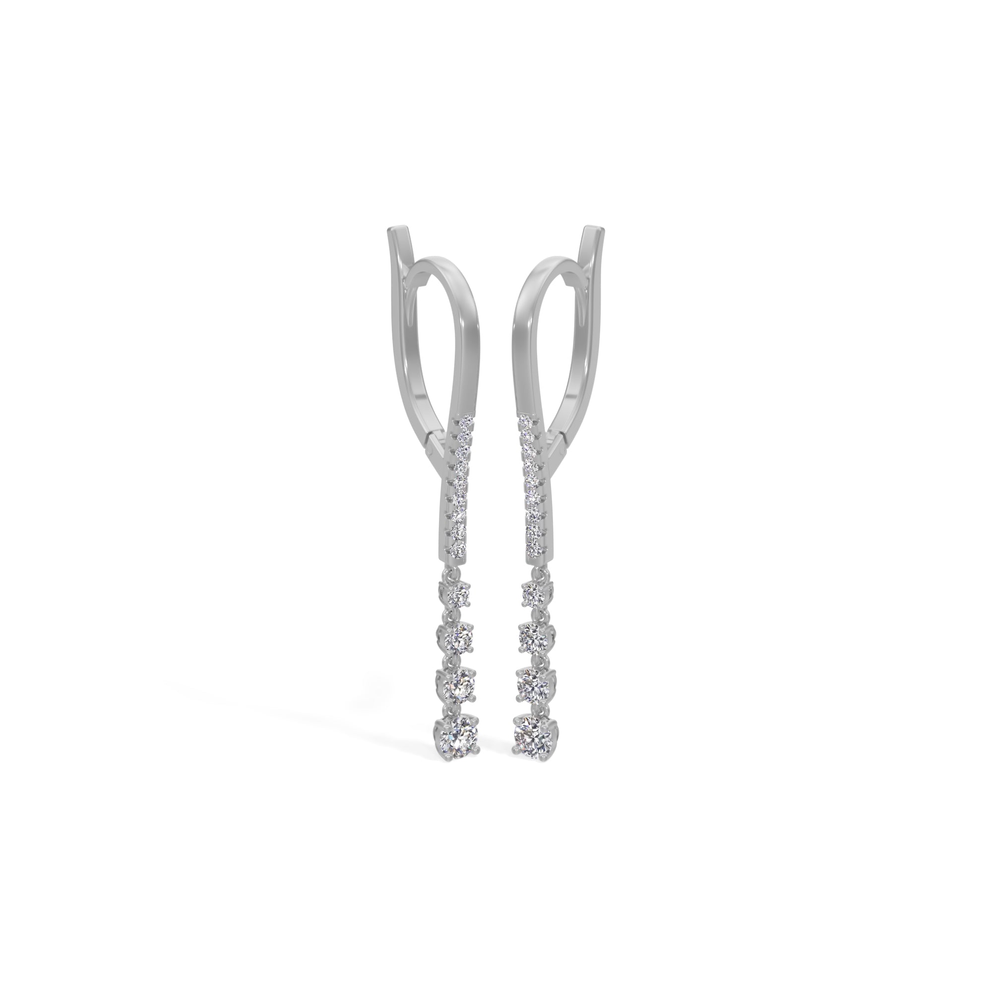 White Gold 1Ct Drop Round Lab Grown Diamond Vyelle Earring
