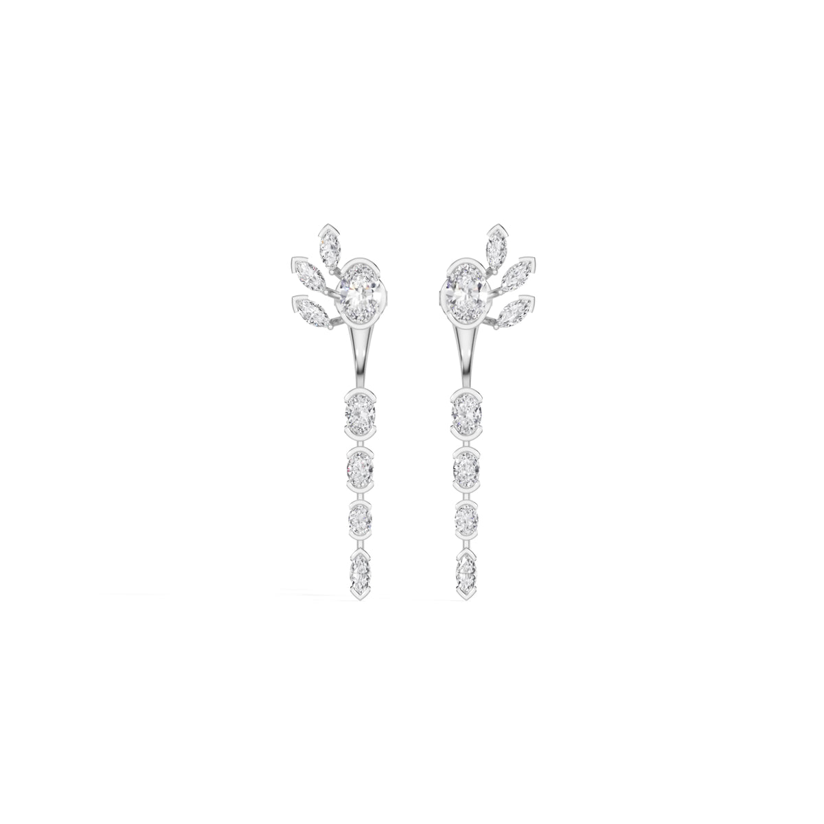 White Gold 1 50Ct Prong Dangle Oval Lab Grown Diamond Orvielle Earring