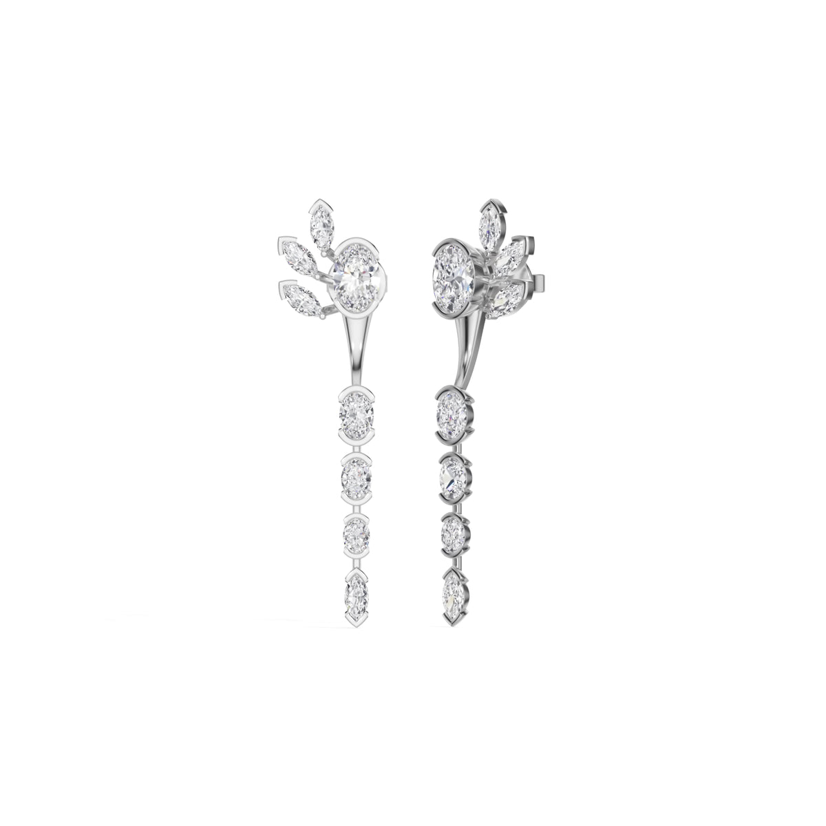 White Gold 1 50Ct Prong Dangle Oval Lab Grown Diamond Orvielle Earring