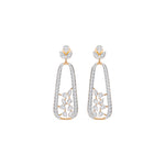 Rose Gold 3Ct Pave Drop Pear Lab Grown Diamond Qorex Earring