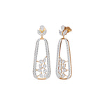 Rose Gold 3Ct Pave Drop Pear Lab Grown Diamond Qorex Earring
