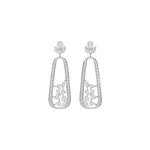 White Gold 3Ct Pave Drop Pear Lab Grown Diamond Qorex Earring