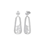 White Gold 3Ct Pave Drop Pear Lab Grown Diamond Qorex Earring