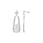 White Gold 3Ct Pave Drop Pear Lab Grown Diamond Qorex Earring