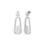White Gold 3Ct Pave Drop Pear Lab Grown Diamond Qorex Earring