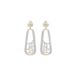 Yellow Gold 3Ct Pave Drop Pear Lab Grown Diamond Qorex Earring