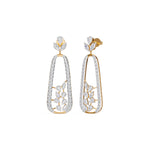 Yellow Gold 3Ct Pave Drop Pear Lab Grown Diamond Qorex Earring