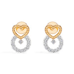 Rose Gold Pave Heart Round Lab Grown Diamond Kalyra Earring