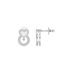 White Gold Pave Heart Round Lab Grown Diamond Kalyra Earring