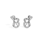 White Gold Pave Heart Round Lab Grown Diamond Kalyra Earring