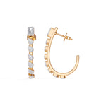 Rose Gold 2Ct Prong Linear Pear Lab Grown Diamond Xanira Earring