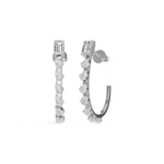 White Gold 2Ct Prong Linear Pear Lab Grown Diamond Xanira Earring