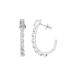 White Gold 2Ct Prong Linear Pear Lab Grown Diamond Xanira Earring