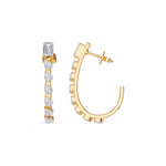 Yellow Gold 2Ct Prong Linear Pear Lab Grown Diamond Xanira Earring