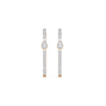 Rose Gold 1Ct Pave Bar Pear Lab Grown Diamond Zyvonne Earring