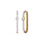 Rose Gold 1Ct Pave Bar Pear Lab Grown Diamond Zyvonne Earring
