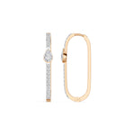Rose Gold 1Ct Pave Bar Pear Lab Grown Diamond Zyvonne Earring