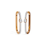 Rose Gold 1Ct Pave Bar Pear Lab Grown Diamond Zyvonne Earring