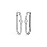 White Gold 1Ct Pave Bar Pear Lab Grown Diamond Zyvonne Earring
