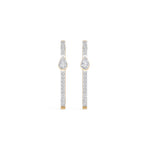 Yellow Gold 1Ct Pave Bar Pear Lab Grown Diamond Zyvonne Earring