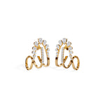 Yellow Gold 1 50Ct Pave Arc Pear Lab Grown Diamond Zelora Earring