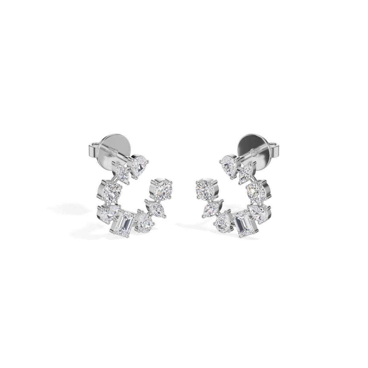 White Gold Multi Shape Halo Marquise Lab Grown Diamond Avenor Earring