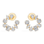 Yellow Gold Multi Shape Halo Marquise Lab Grown Diamond Avenor Earring