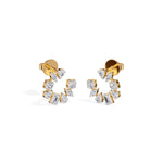 Yellow Gold Multi Shape Halo Marquise Lab Grown Diamond Avenor Earring