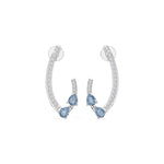 White Gold 1Ct Pave Curve Pear Lab Grown Diamond Myvexa Earring