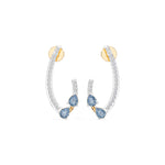 Yellow Gold 1Ct Pave Curve Pear Lab Grown Diamond Myvexa Earring