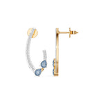 Yellow Gold 1Ct Pave Curve Pear Lab Grown Diamond Myvexa Earring