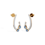 Yellow Gold 1Ct Pave Curve Pear Lab Grown Diamond Myvexa Earring