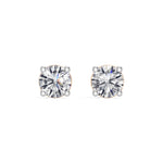 Rose Gold 1 50Ct Solitaire Stud Round Lab Grown Diamond Qyrelle Earring