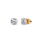 Rose Gold 1 50Ct Solitaire Stud Round Lab Grown Diamond Qyrelle Earring