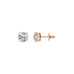 Rose Gold 1 50Ct Solitaire Stud Round Lab Grown Diamond Qyrelle Earring