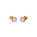 Rose Gold 1 50Ct Solitaire Stud Round Lab Grown Diamond Qyrelle Earring
