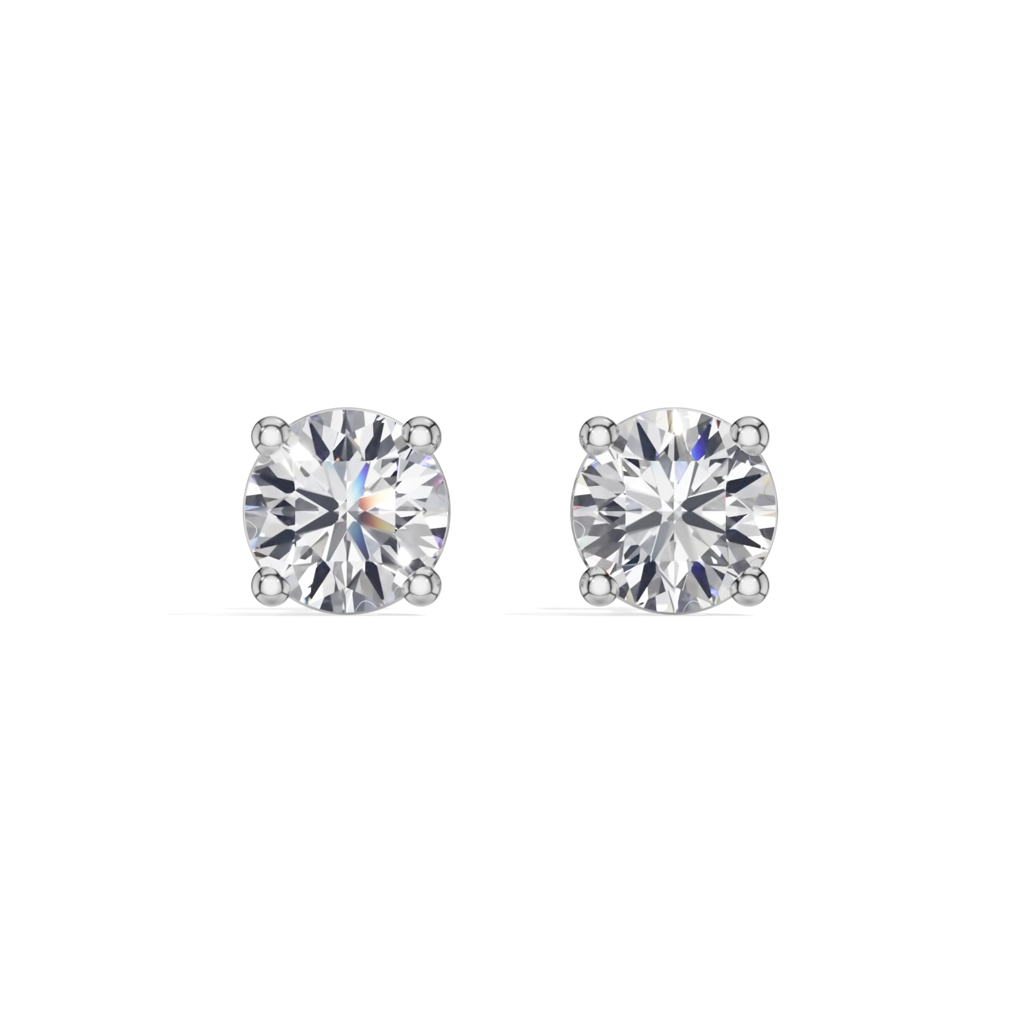 White Gold 1 50Ct Solitaire Stud Round Lab Grown Diamond Qyrelle Earring