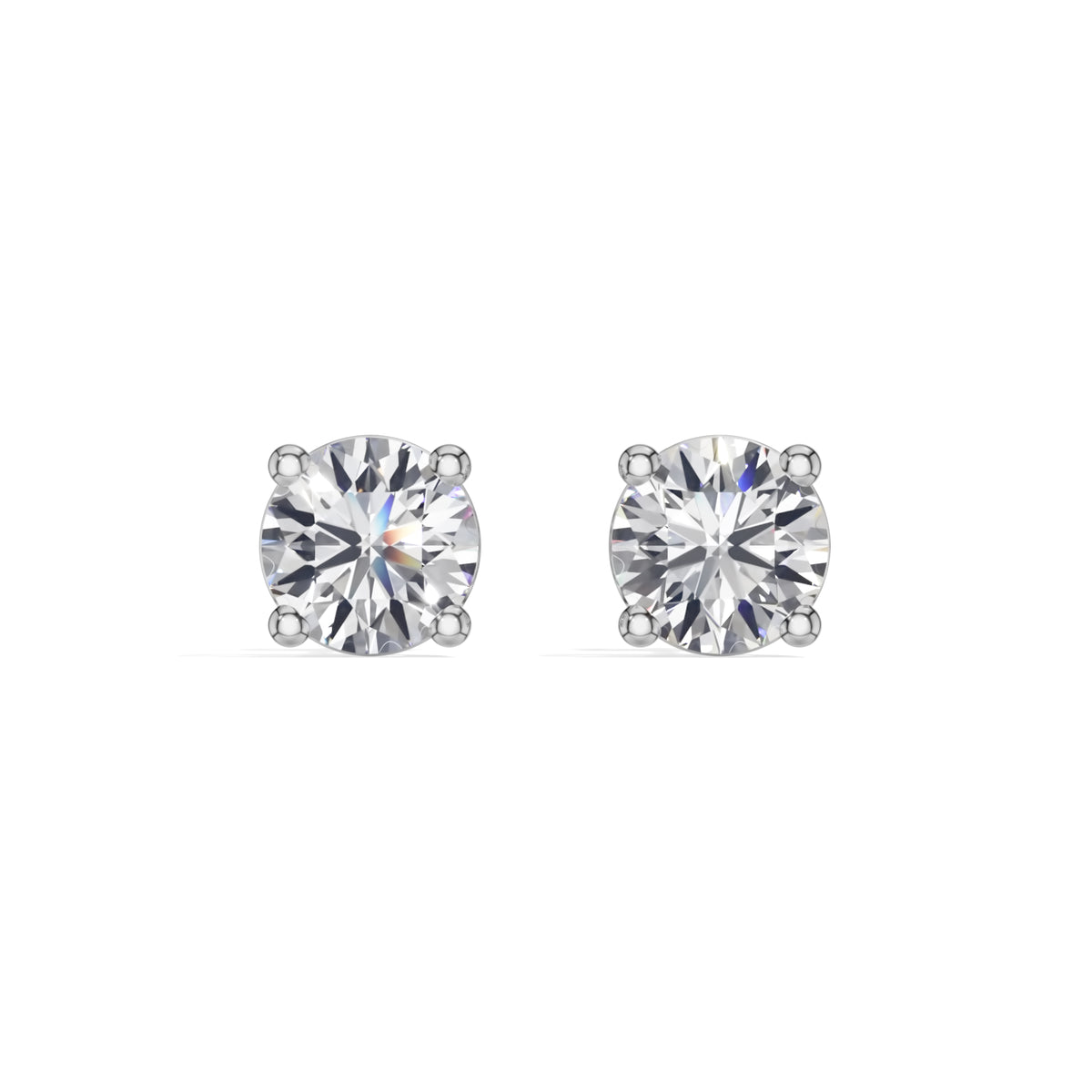 White Gold 1 50Ct Solitaire Stud Round Lab Grown Diamond Qyrelle Earring