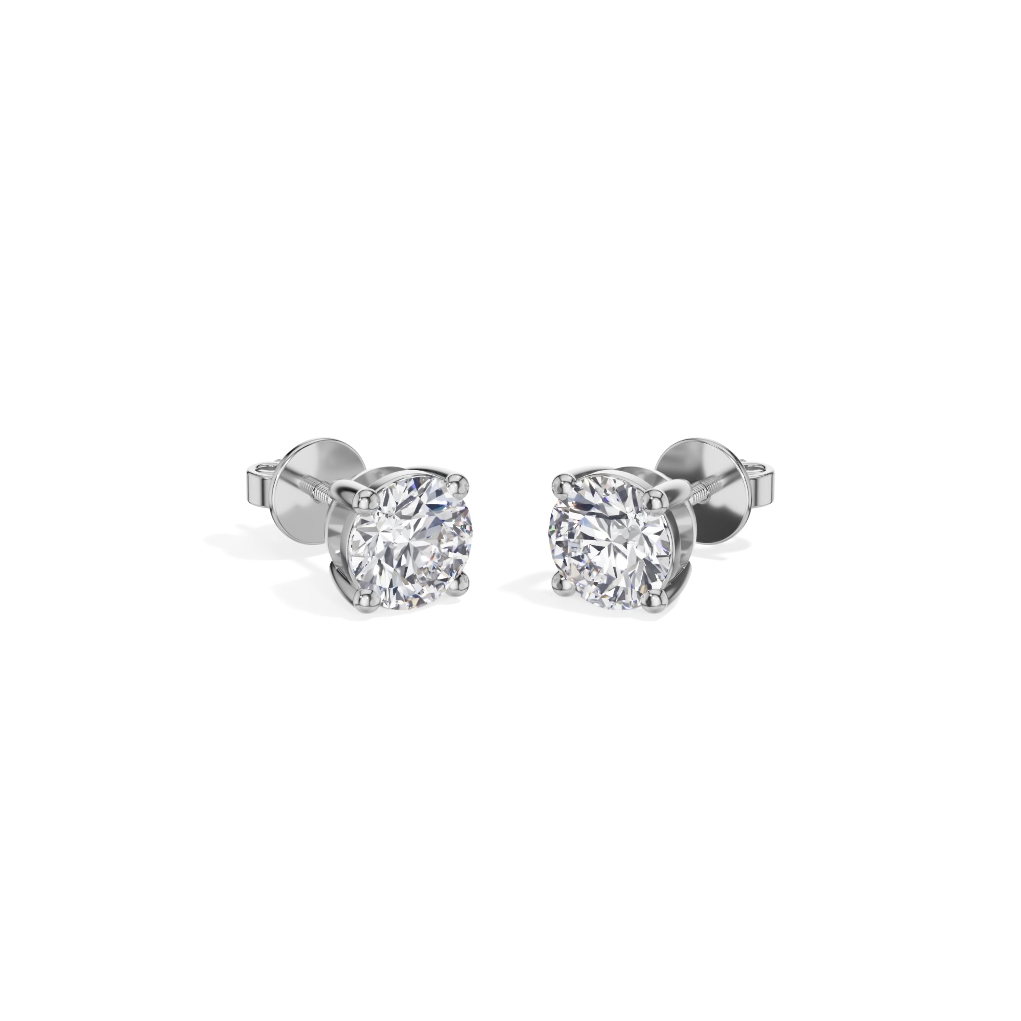 White Gold 1 50Ct Solitaire Stud Round Lab Grown Diamond Qyrelle Earring