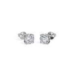 White Gold 1 50Ct Solitaire Stud Round Lab Grown Diamond Qyrelle Earring